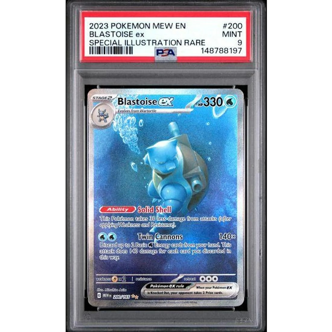 2023 Pokemon 151 Blastoise ex SIR #200 PSA 9: Manufacturer: Pokemon Product: Pokemon Series: 151 Release Date: Not Announced Specifications Manufacturer: Pokemon Product: 2023 Pokemon 151 Blastoise ex SIR #200 PSA 9 Year: 2023 Category: Pokemon T