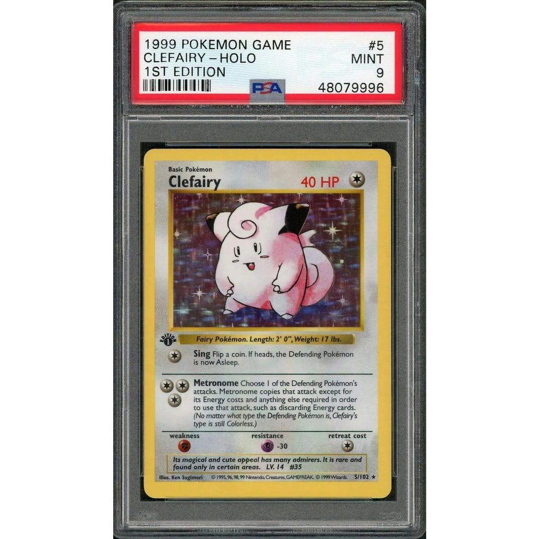 1999 Pokemon Clefairy Holo 1st Edition #5 PSA 9 (1 of 3)