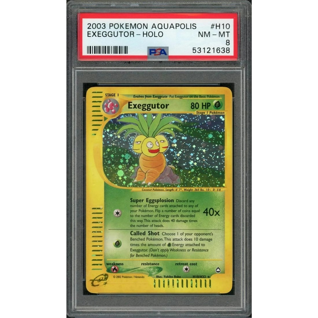 2003 Pokemon Aquapolis Exeggutor Holo #H10 PSA 8 (1 of 3)