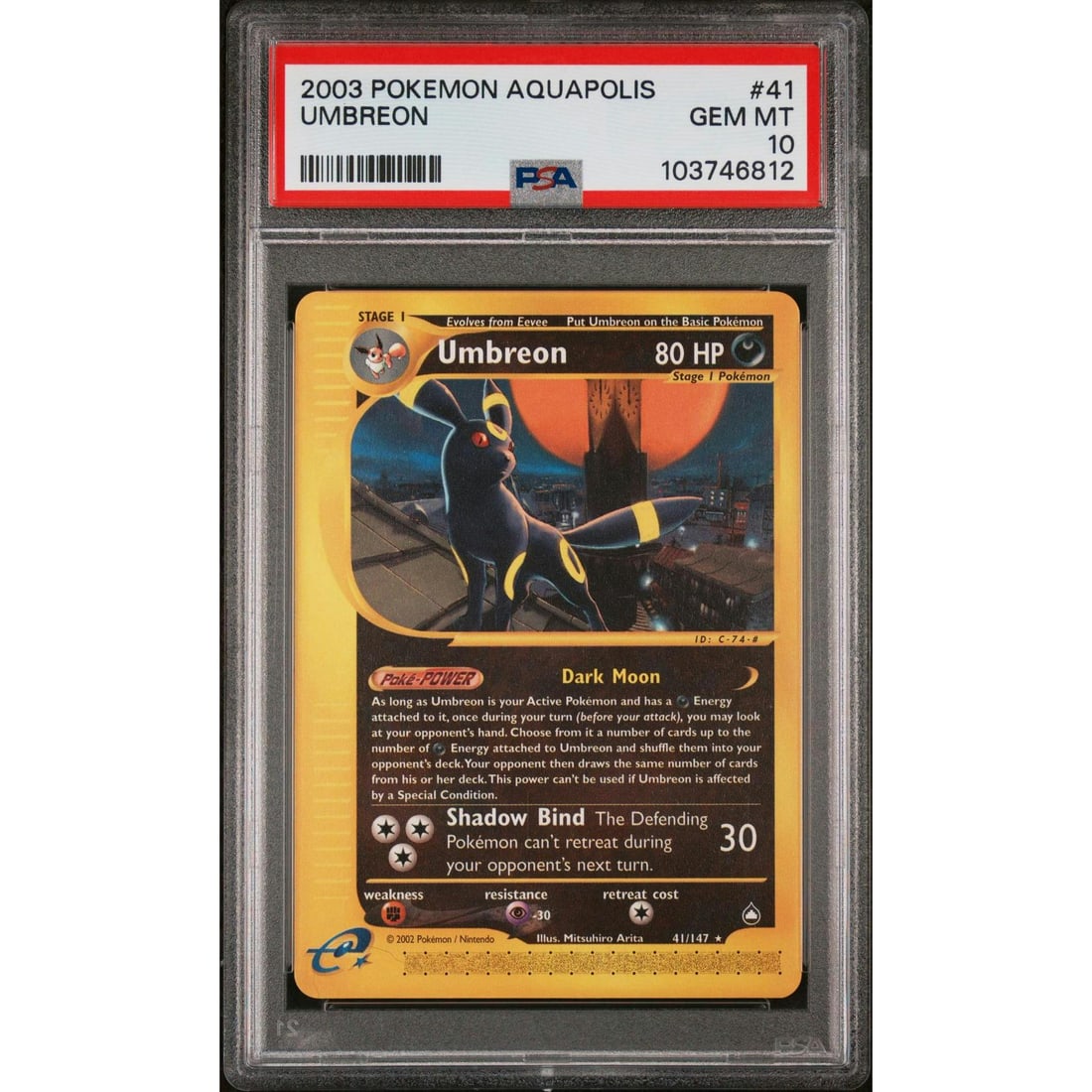 2003 Pokemon Aquapolis Umbreon #41 PSA 10 (1 of 3)