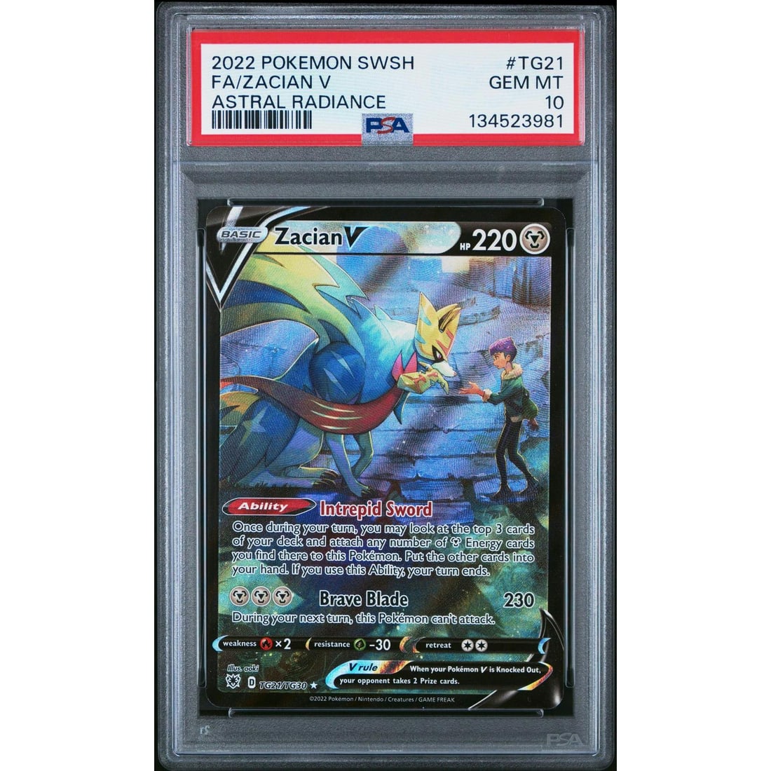 Pokemon Astral Radiance Zacian V TG21/TG30 PSA 10 GEM MINT (1 of 2)