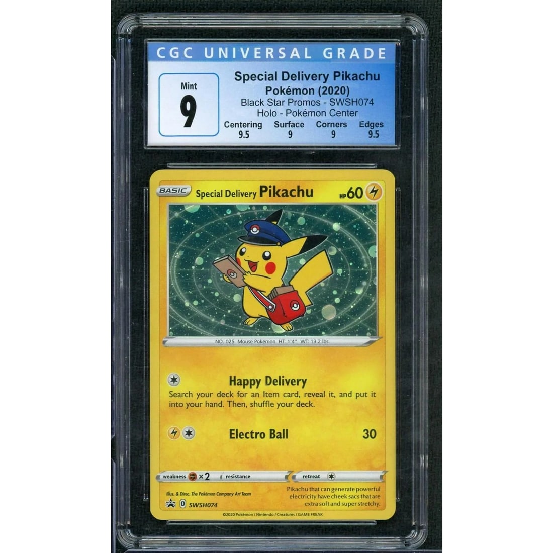 2020 Pokemon Center Promo Special Delivery Pikachu Holo CGC 9 (1 of 3)
