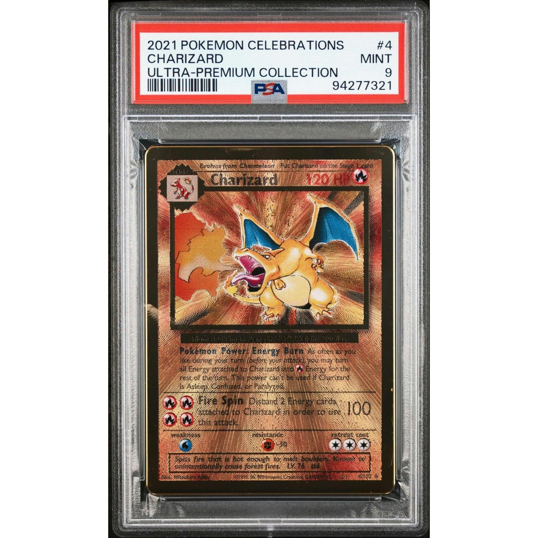 2021 Pokemon Celebrations Charizard UPC Metal #4 PSA 9 (1 of 3)