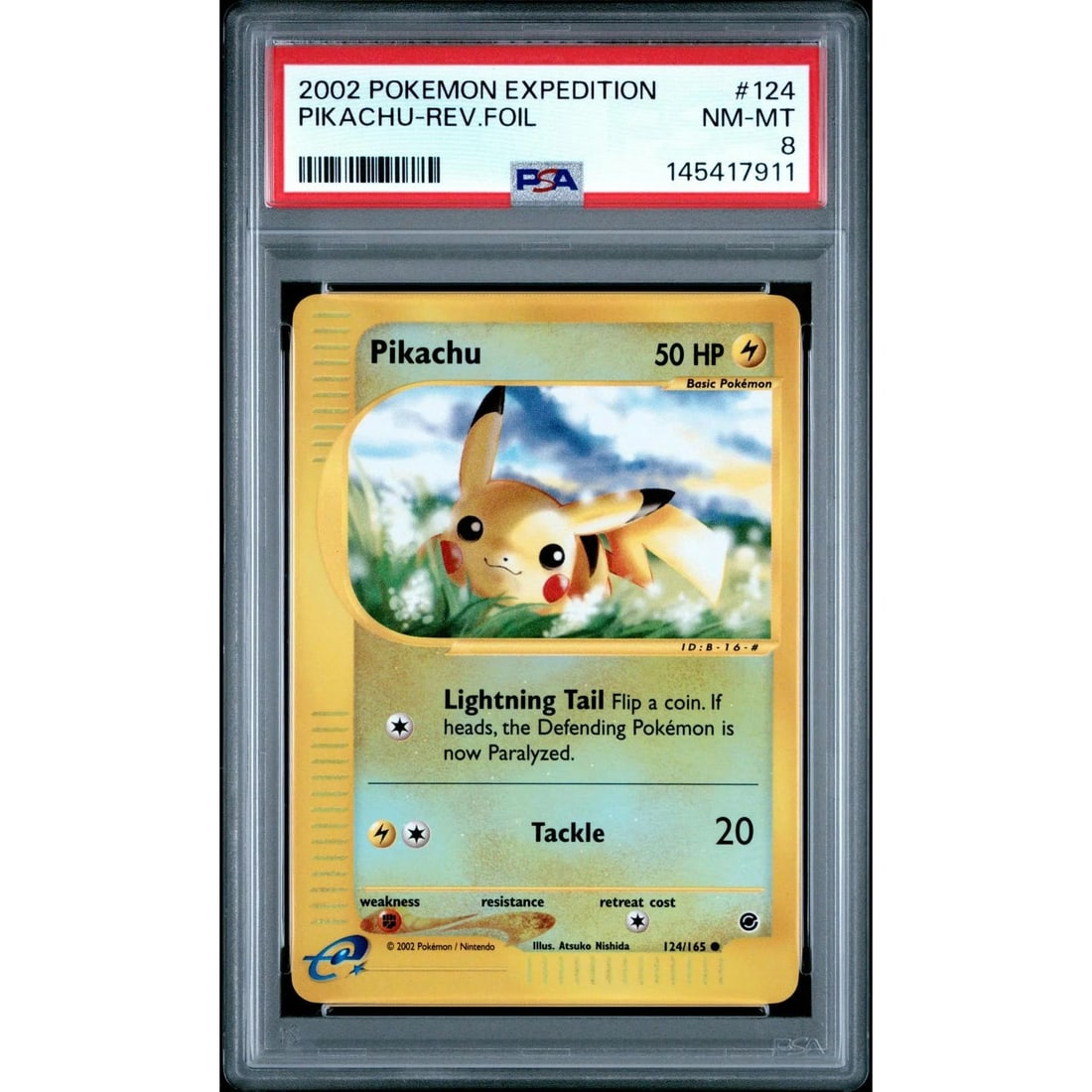 Pokemon Expedition Reverse Holo Foil Pikachu 124/165 PSA 8 (1 of 2)