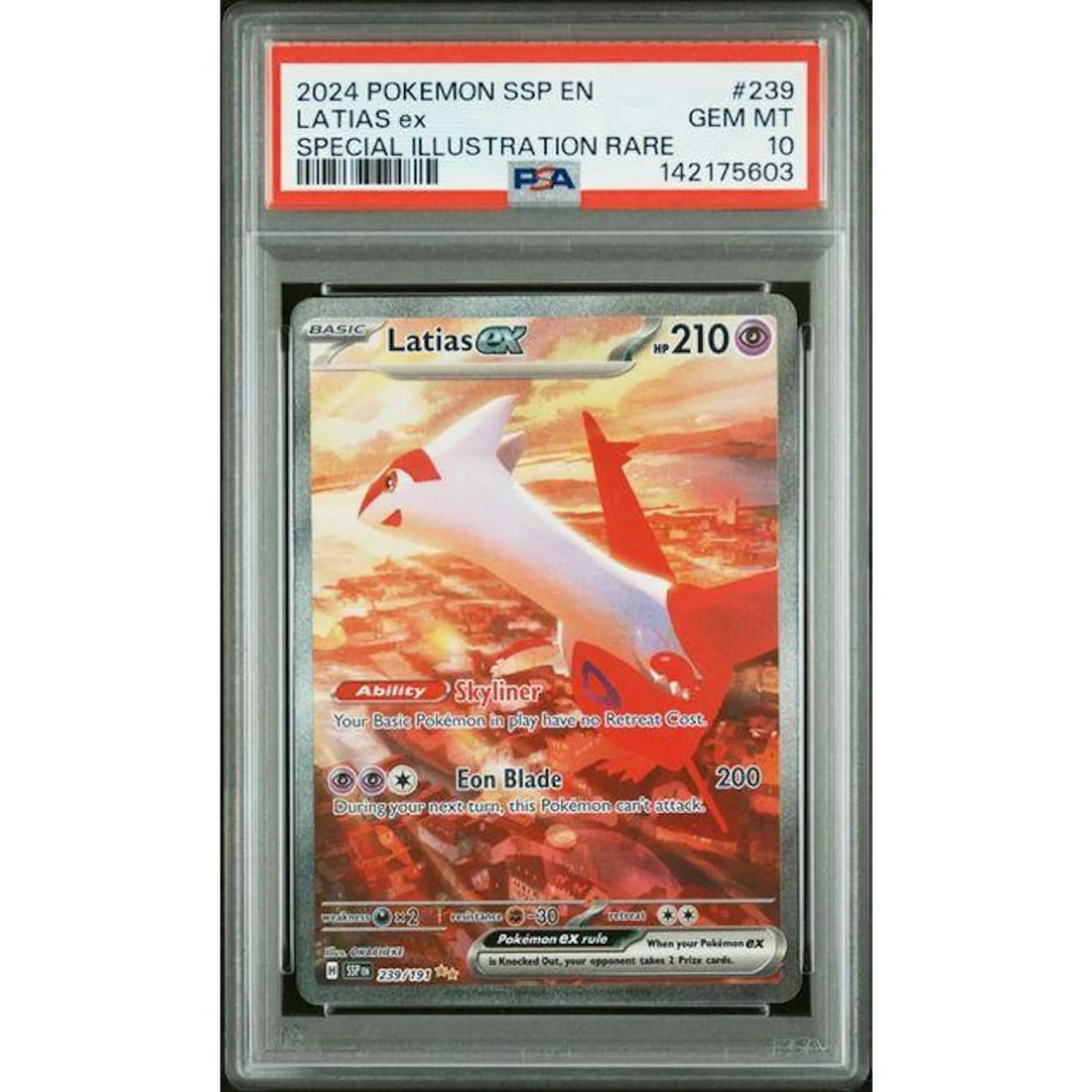 2024 Pokemon Surging Sparks Latias ex Special Illustration Rare #239 PSA 10 (1 of 3)