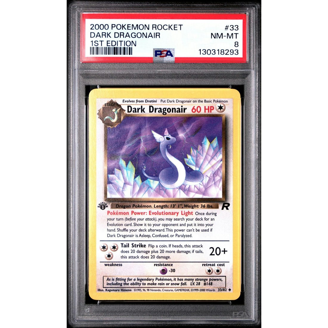 Pokemon Team Rocket 1st Edition Dark Dragonair 33/82 PSA 8 (1 of 3)