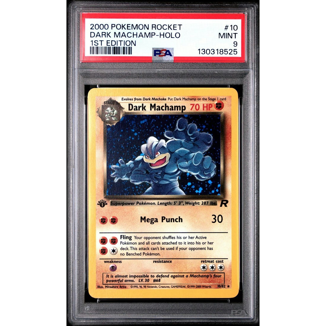 Pokemon Team Rocket 1st Edition Dark Machamp 10/82 PSA 9 (1 of 3)