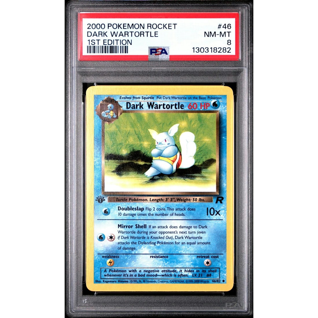 Pokemon Team Rocket 1st Edition Dark Wartortle 46/82 PSA 8 (1 of 3)