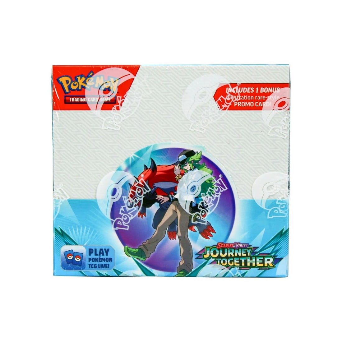 Pokemon Scarlet & Violet: Journey Together Enhanced Booster Box: Trainer's Pokemon Break into Battle! With deep trust and steady guidance, Trainers help bring out the best in their Pokemon. The bond they share empowers them to act as one in battle as they push