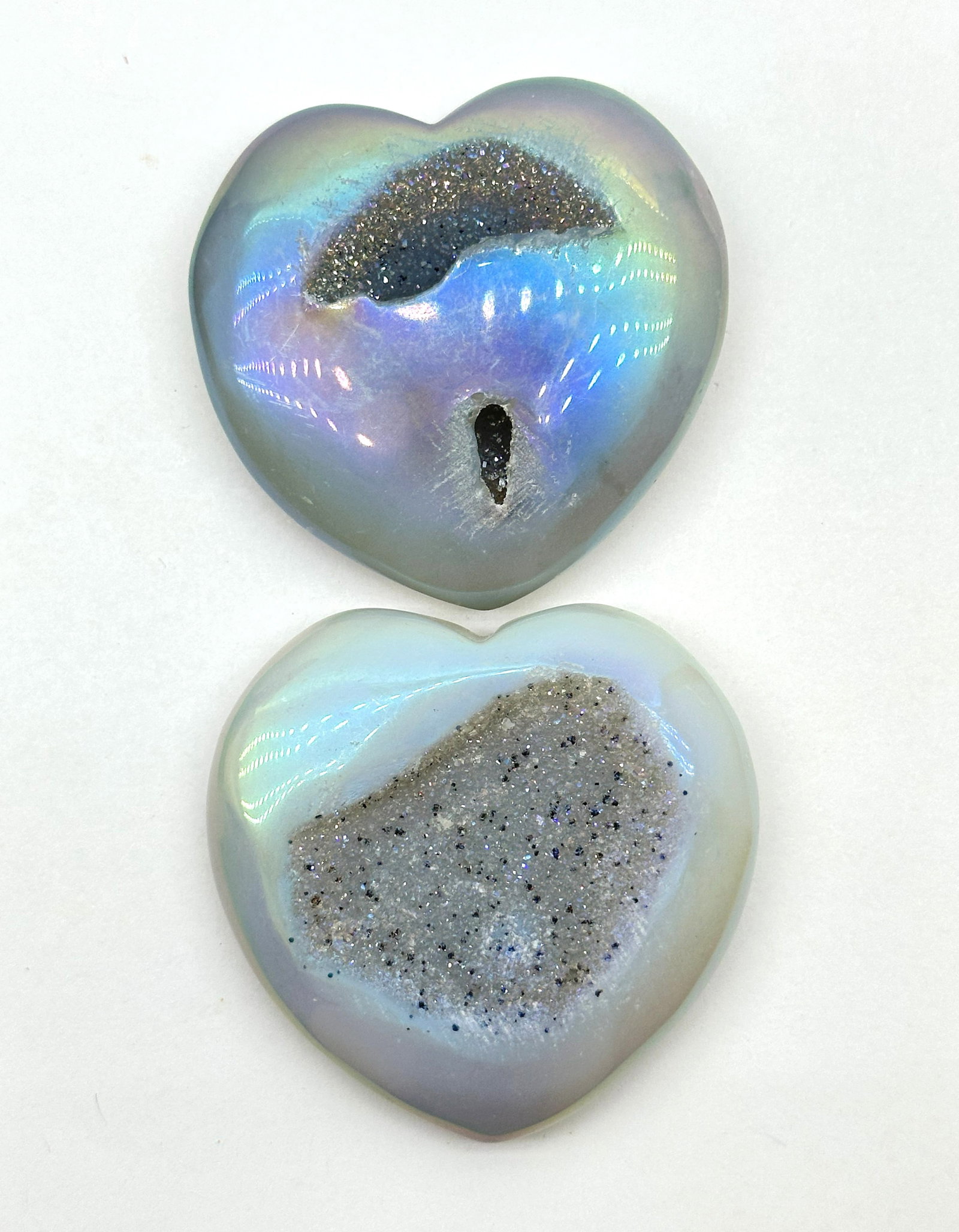 2 Opaline Drusy Hearts (Gorgeous) 122 Grams (1 of 3)