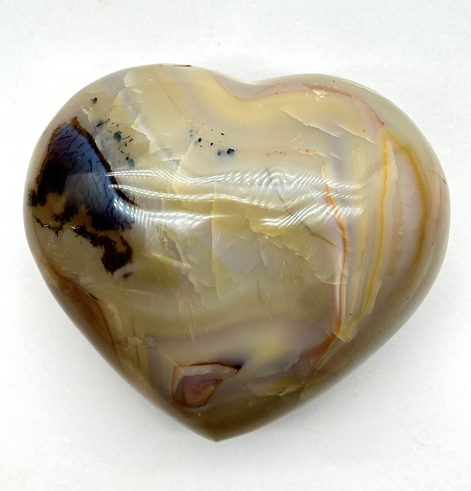 Large Montana Moss Agate Heart 433 Grams (1 of 3)