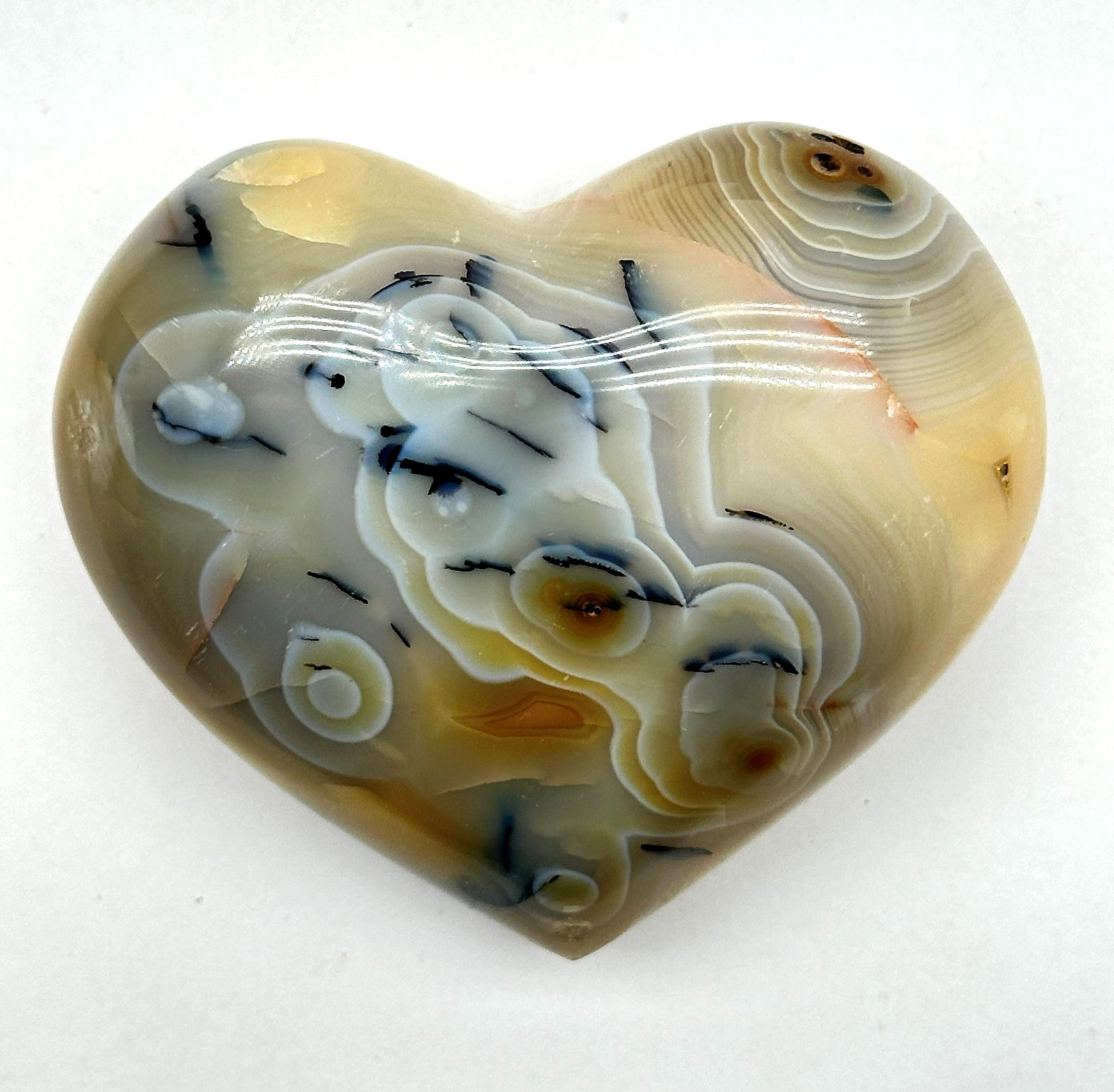 Large Montana Moss Agate Heart 224 Grams (1 of 3)