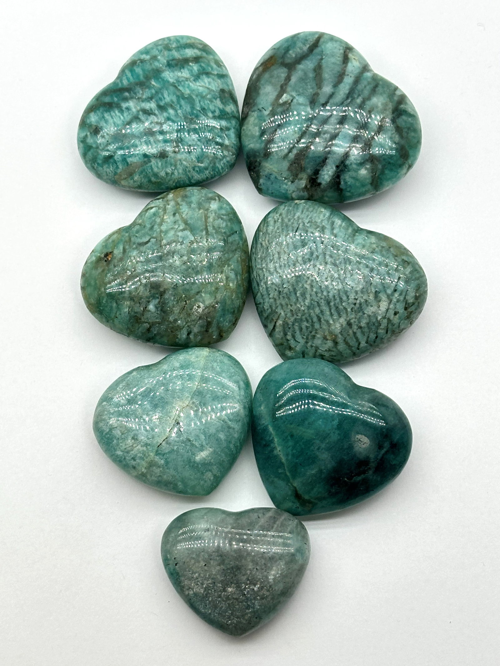 Lg Lot Carved Amazonite Hearts 1.17 lbs (1 of 3)