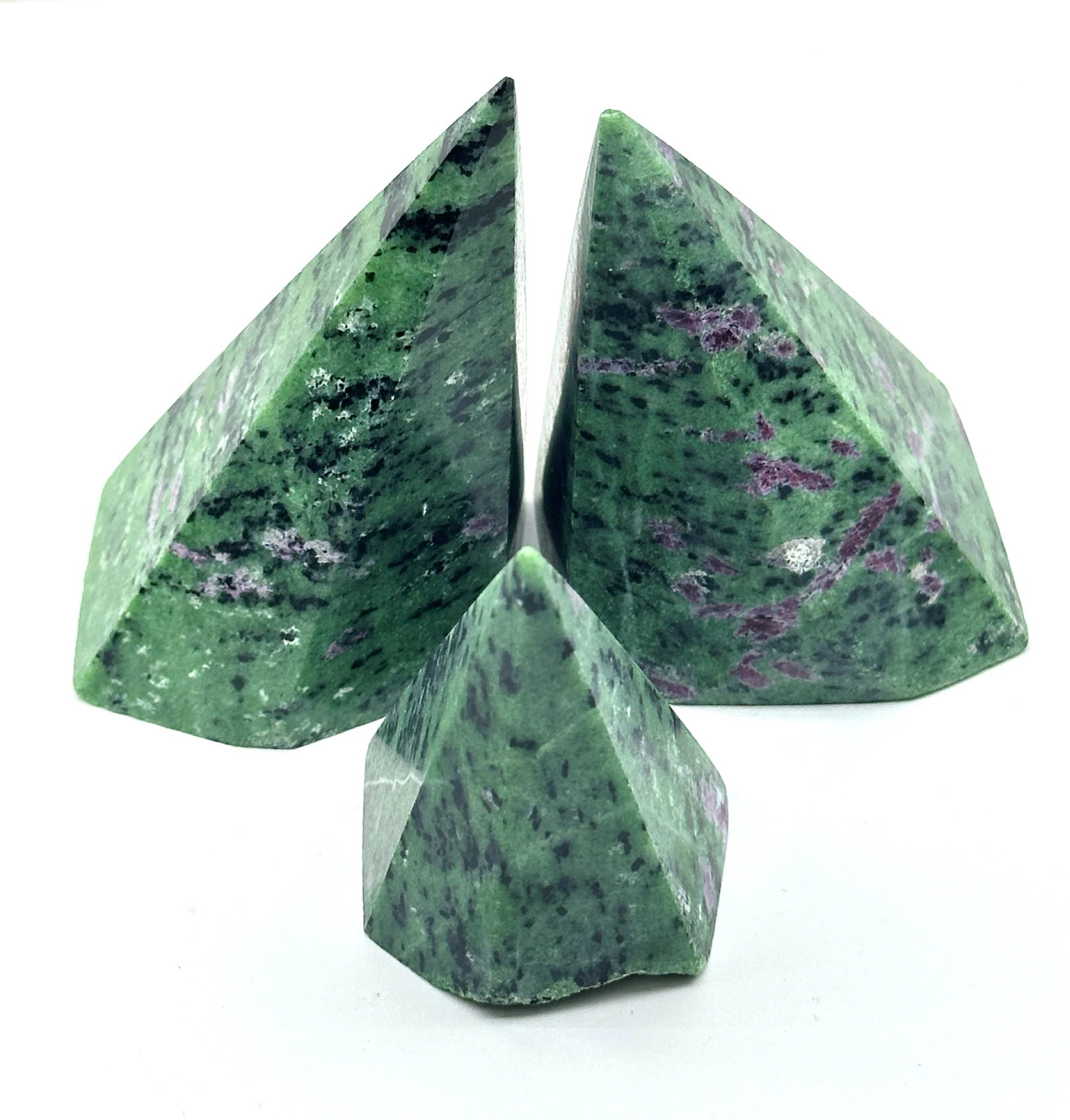 3- Large Ruby Zoisite Points (Expensive Stone) 522 Grams - 2