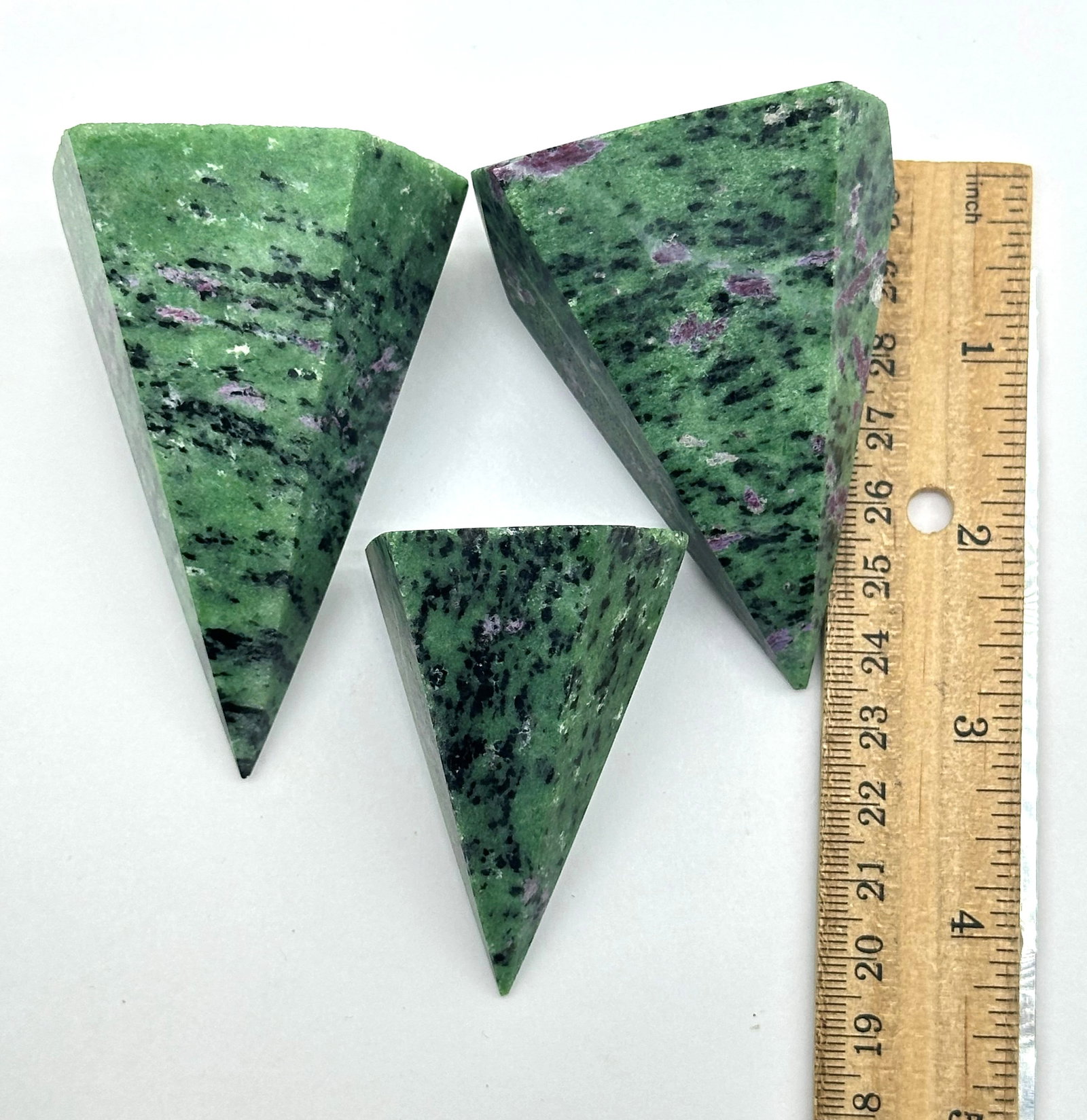 3- Large Ruby Zoisite Points (Expensive Stone) 522 Grams - 3