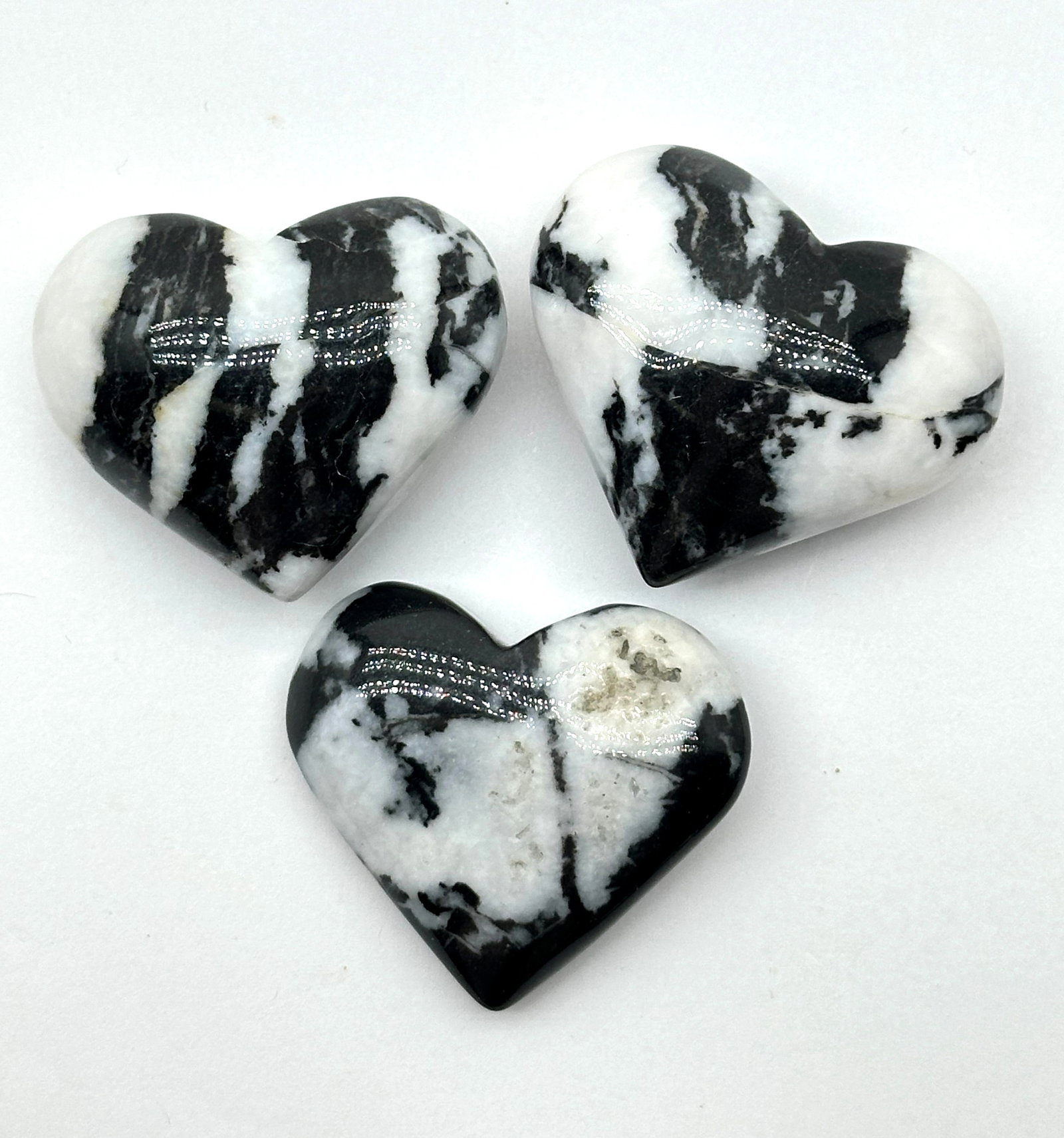 3--Zebra Jasper Hearts 160 Grams: 3--Zebra Jasper Hearts 160 Grams