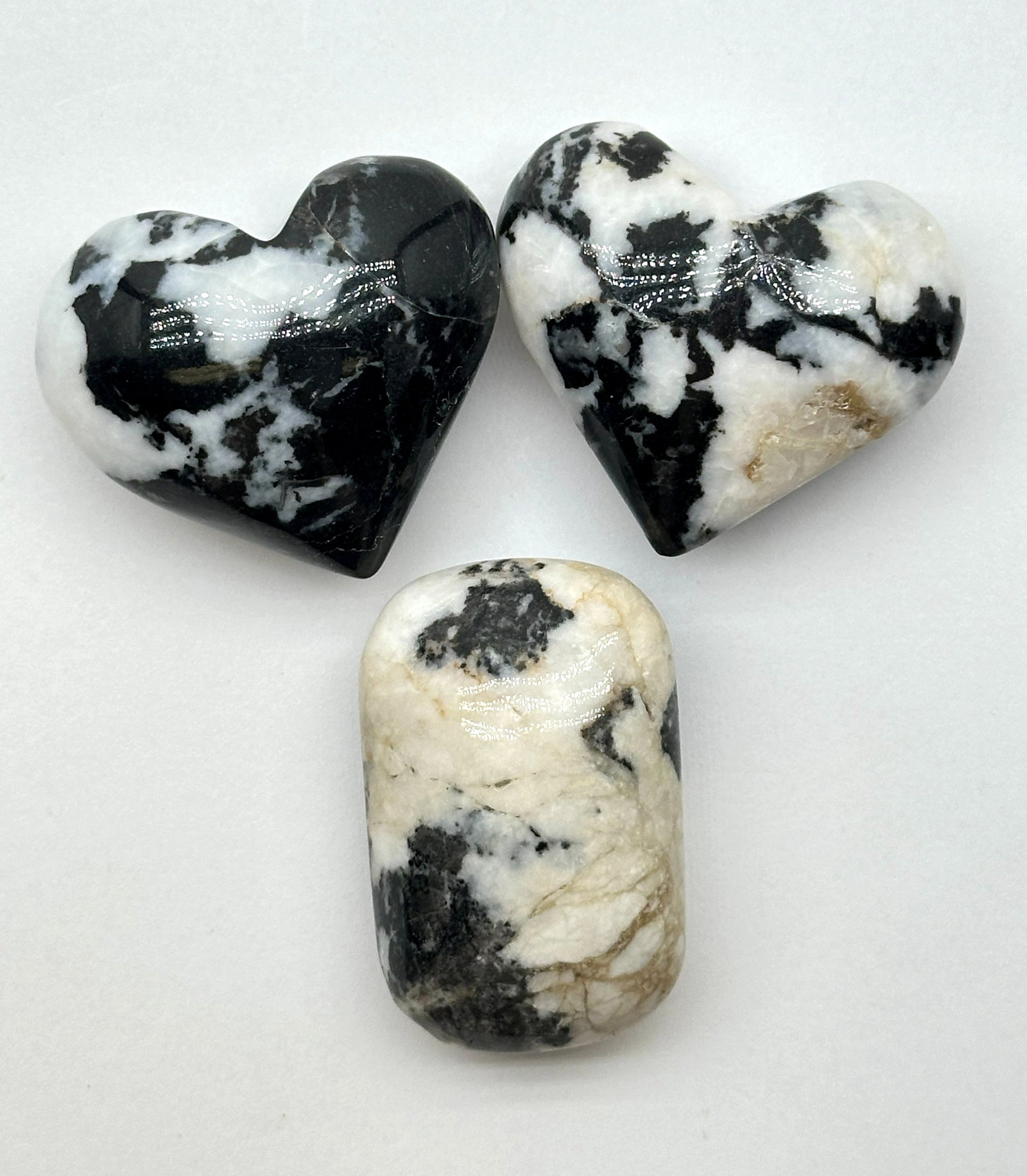 3--Zebra Jasper Hearts 183 Grams: 3--Zebra Jasper Hearts 183 Grams