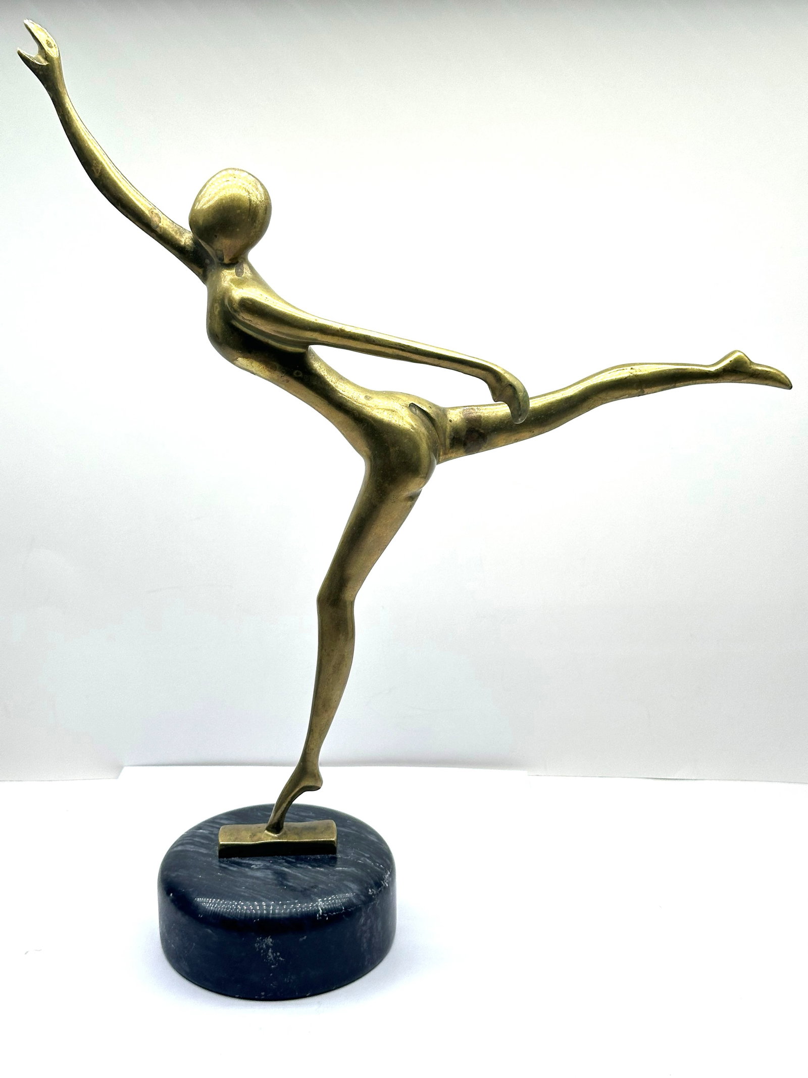 Vintage 15" Bronze/Brass Statue 4 lbs 9 oz Marble Base (1 of 5)