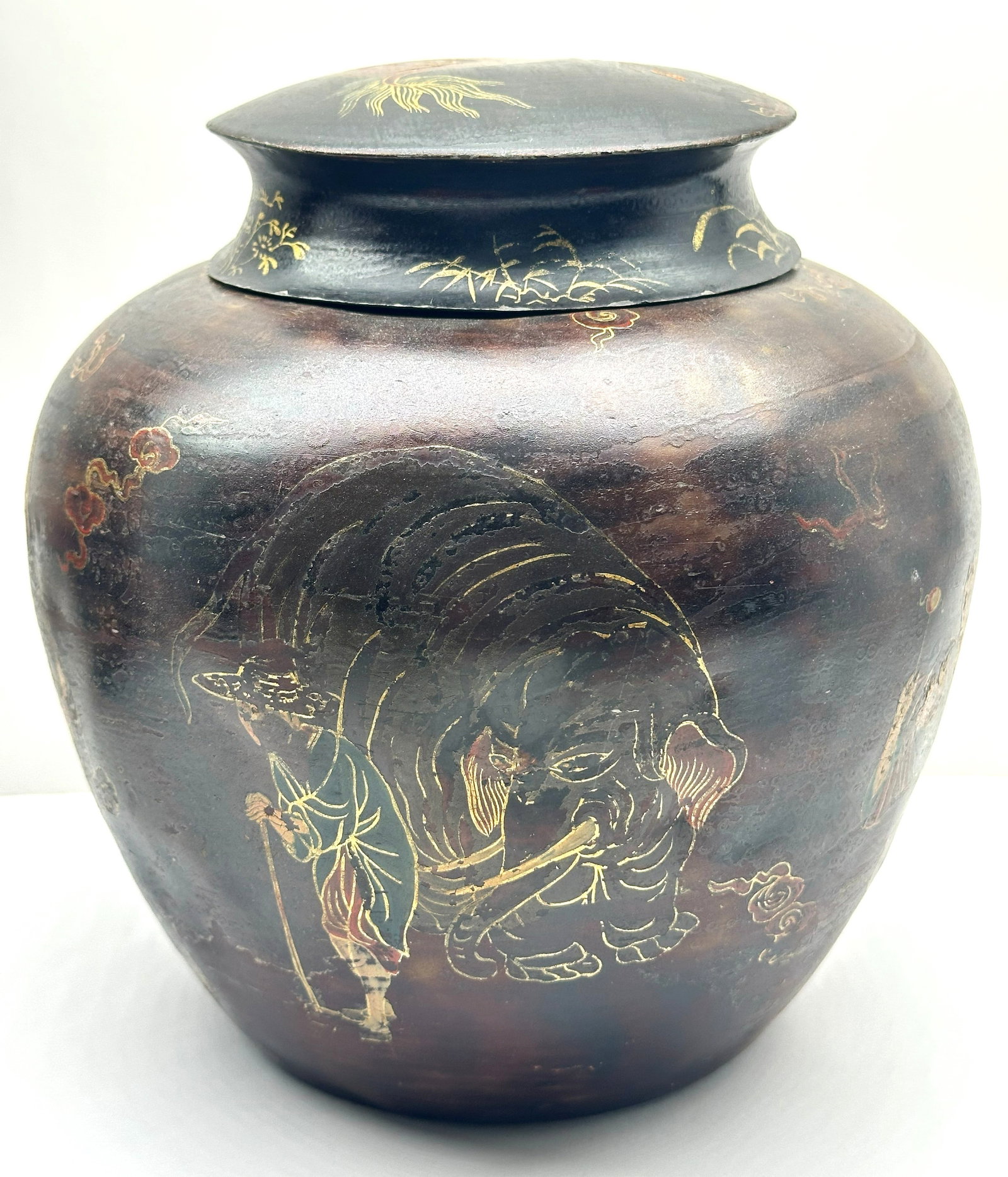 Vintage Metal hand-painted Japanese Vase 2 lbs 14 oz: Meiji period (late 19th century).Vintage Metal hand-painted Japanese Vase 2 lbs 14 oz