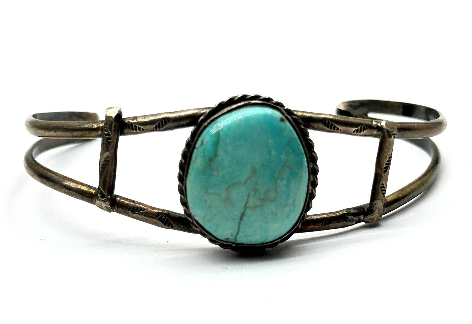 6" Sterling Turquoise Cuff 12 Grams (1 of 3)
