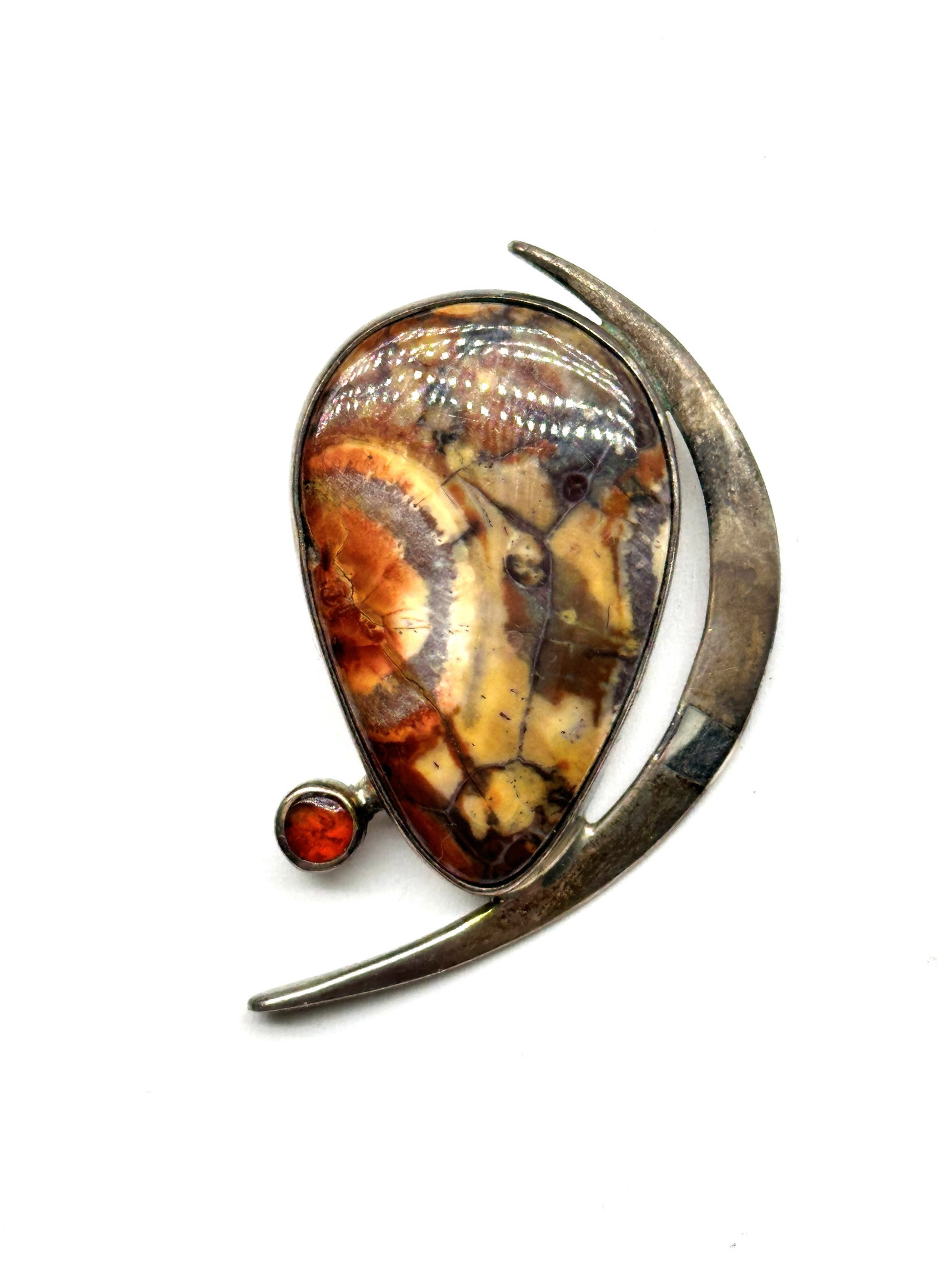 Large Sterling Artist Signed Jasper Pendant 18 Grams (1 of 4)