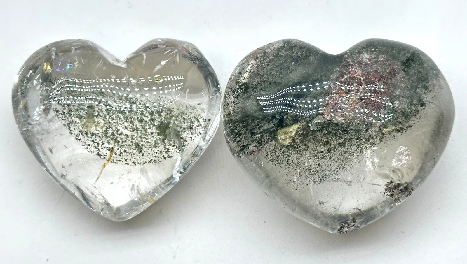 2-Lg Carved Smokey Quartz Hearts .50 lbs (1 of 3)
