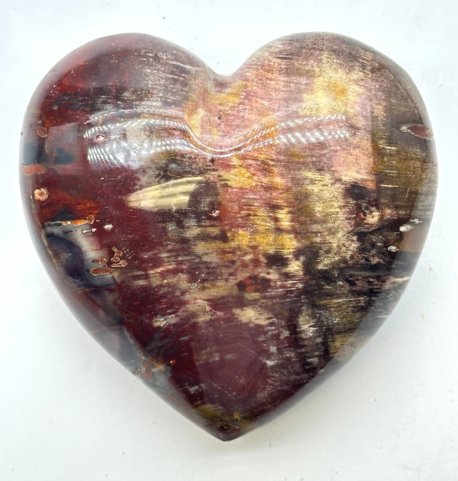 Very Large Petrified Wood Heart 426 Grams (1 of 2)