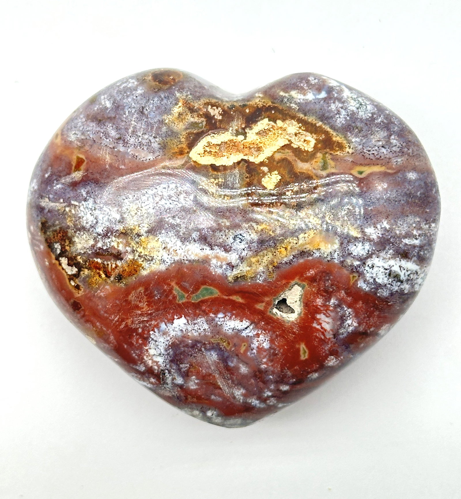 Ocean Jasper Heart 164 Grams: Ocean Jasper Heart 164 Grams