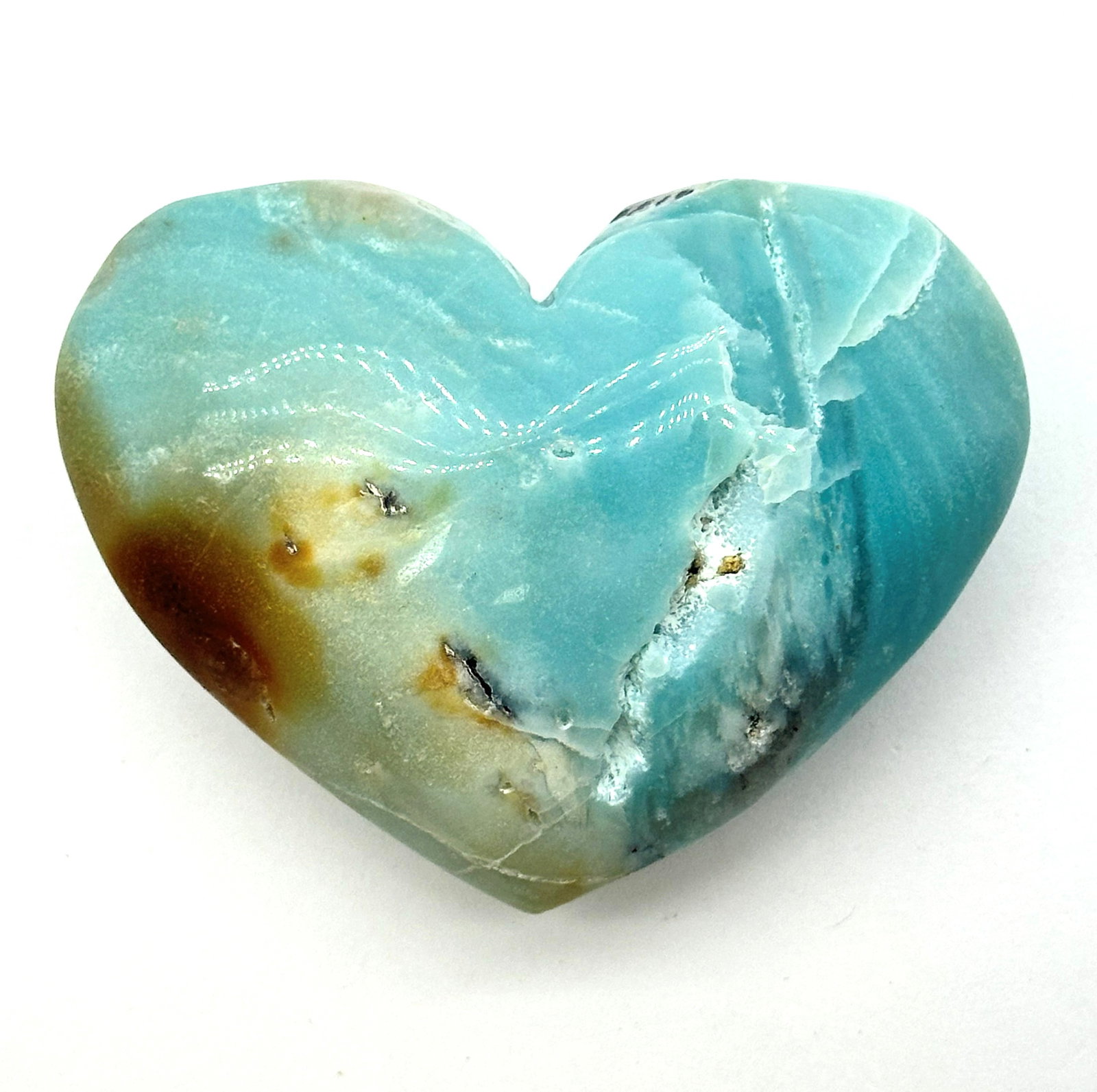 Lg Blue Aragonite Heart 193 Grams (1 of 3)