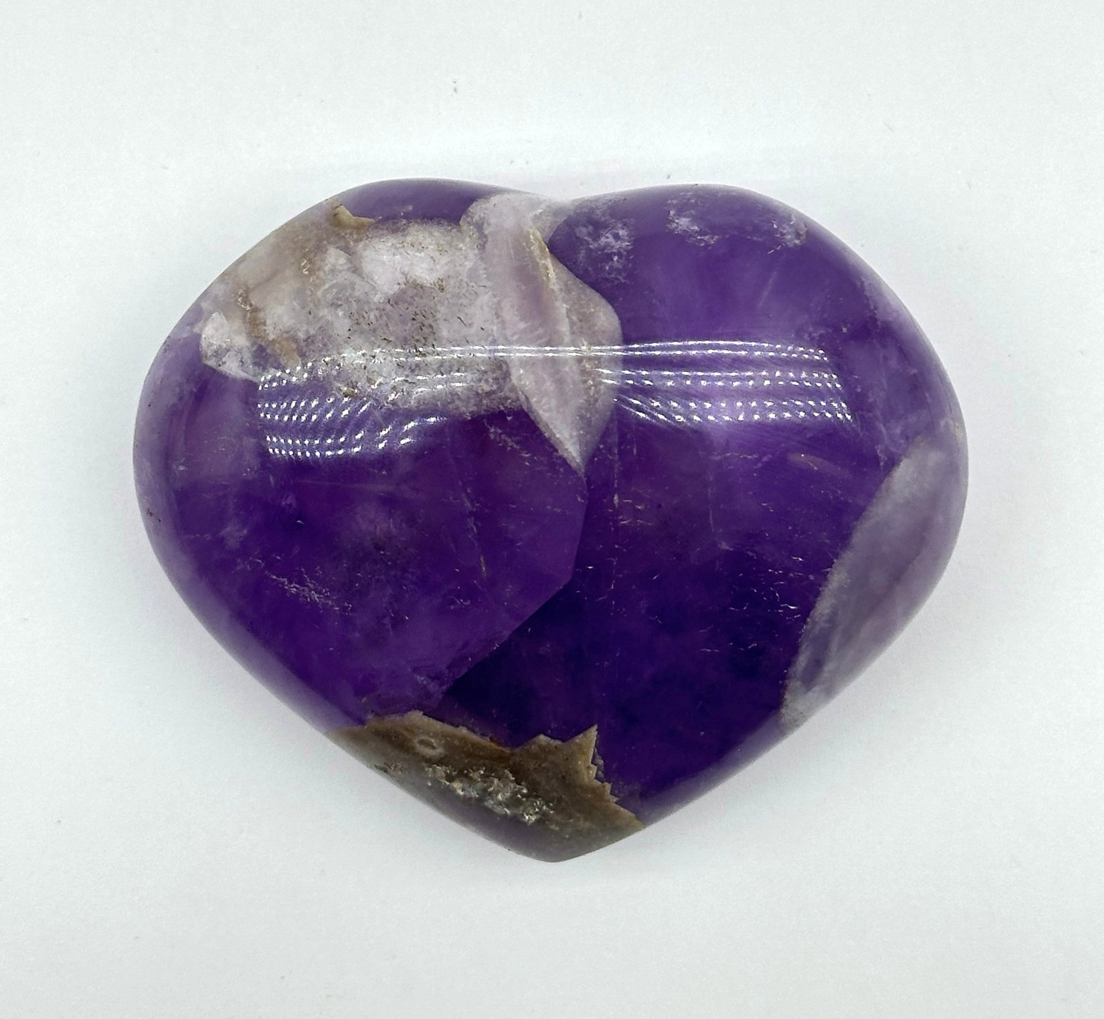 Large Carved Amethyst Heart 152 Grams (1 of 3)