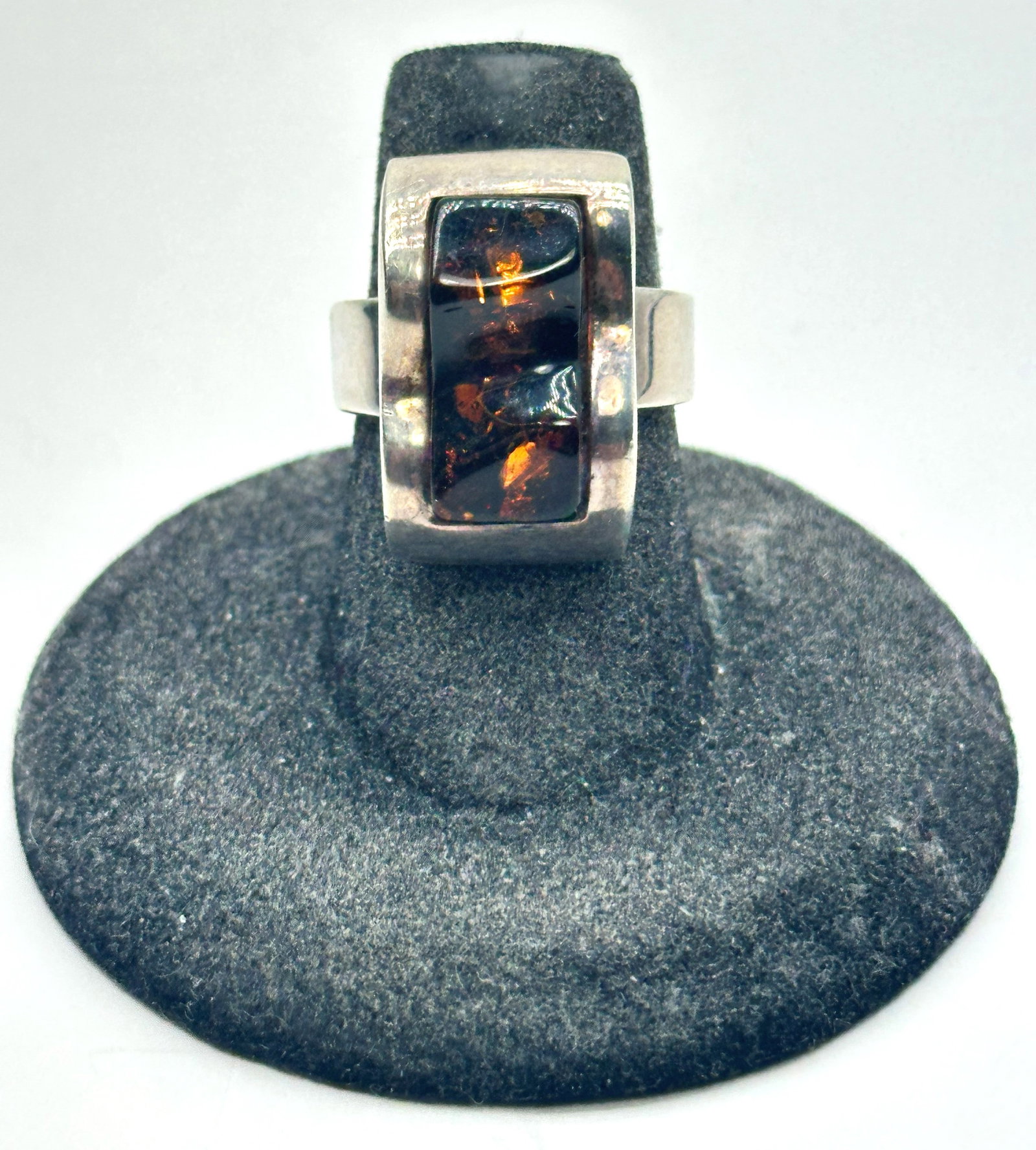 Sterling Baltic Amber Ring 9 Grams Size 6.5 (1 of 3)