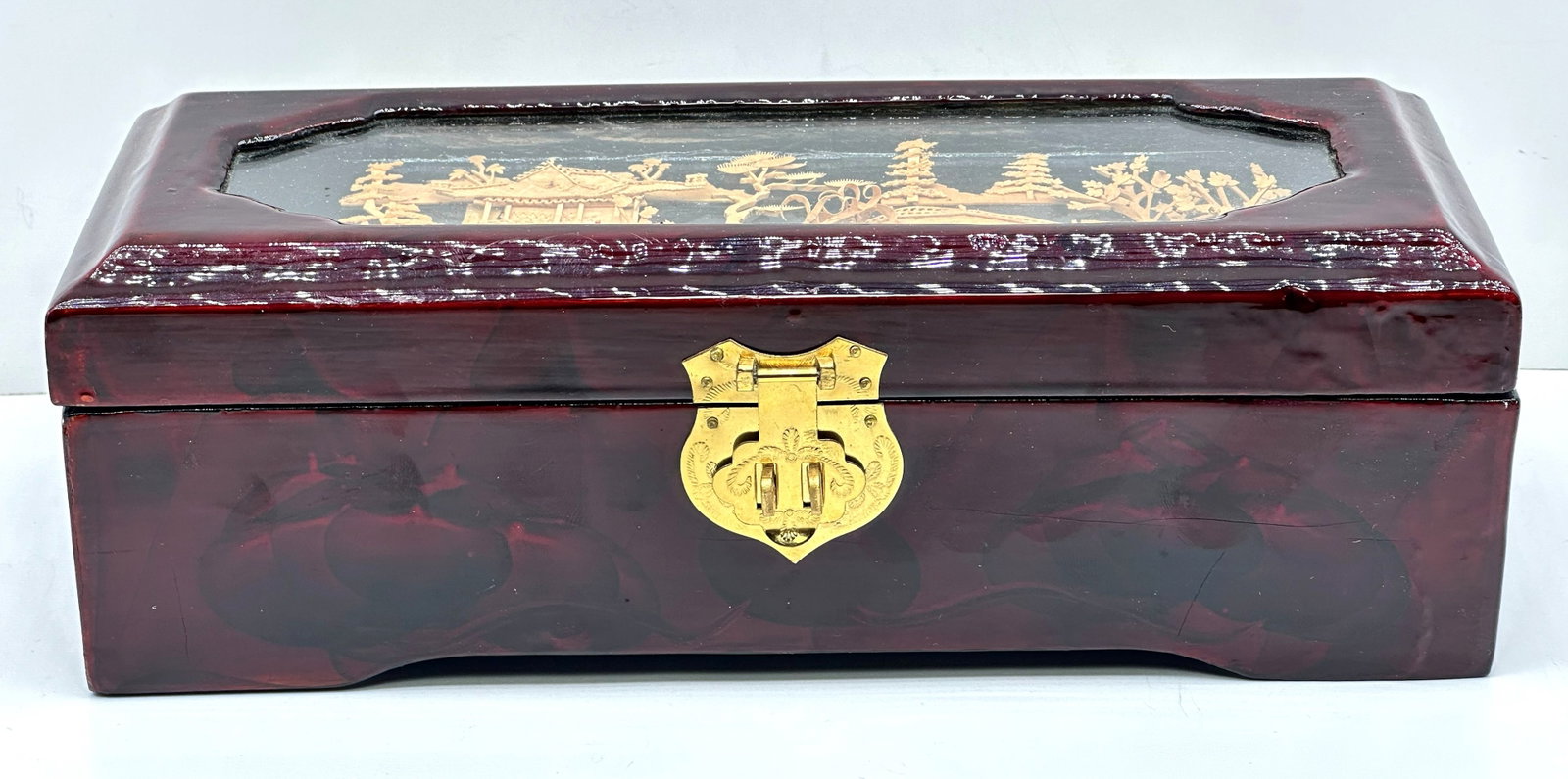 Vintage Lacquered Cork Jewelry Box (Nice) (1 of 7)