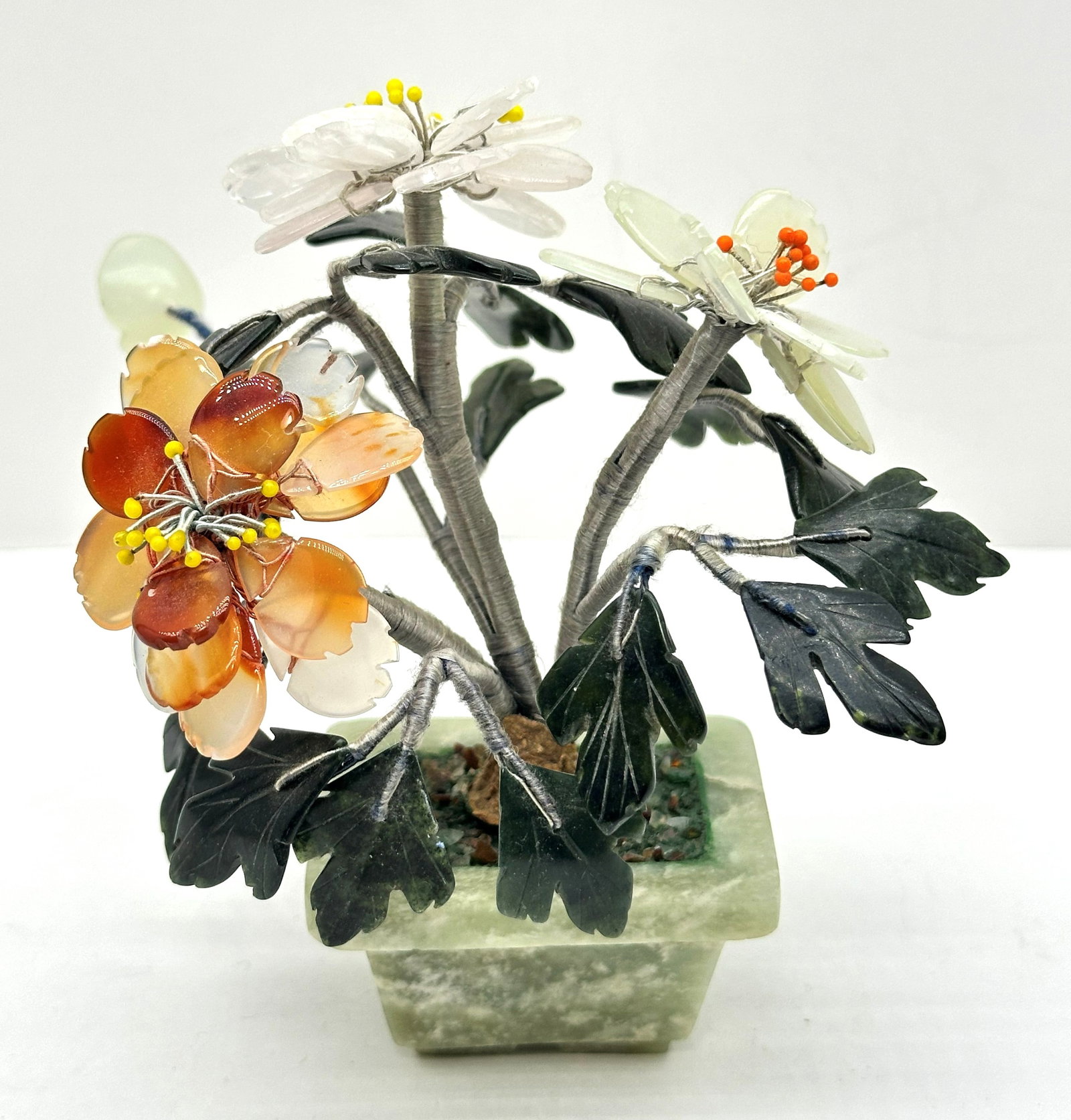 Carved Jade Gemstone Tree (1 of 4)