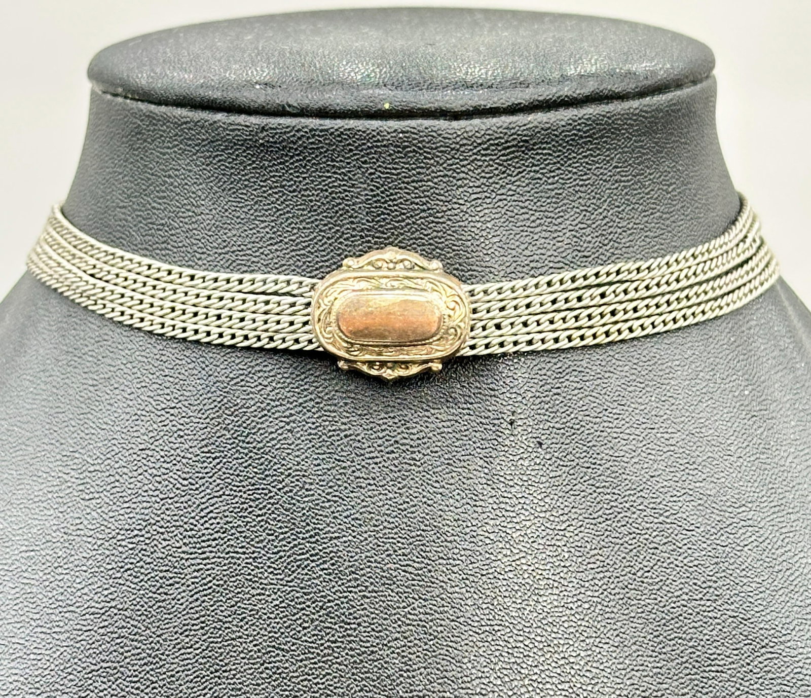 Vintage Victorian 10" Sterling Choker 16 Gr (Nice) (1 of 4)