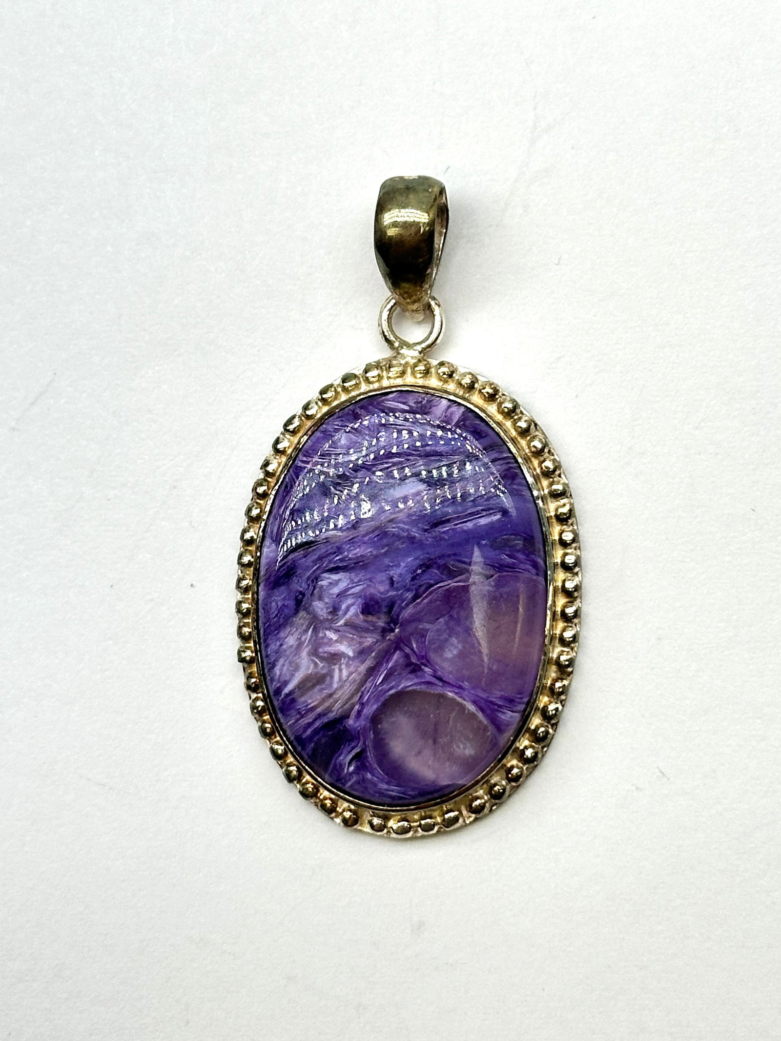 Lg Sterling Charoite Pendant 11 Grams (1 of 4)