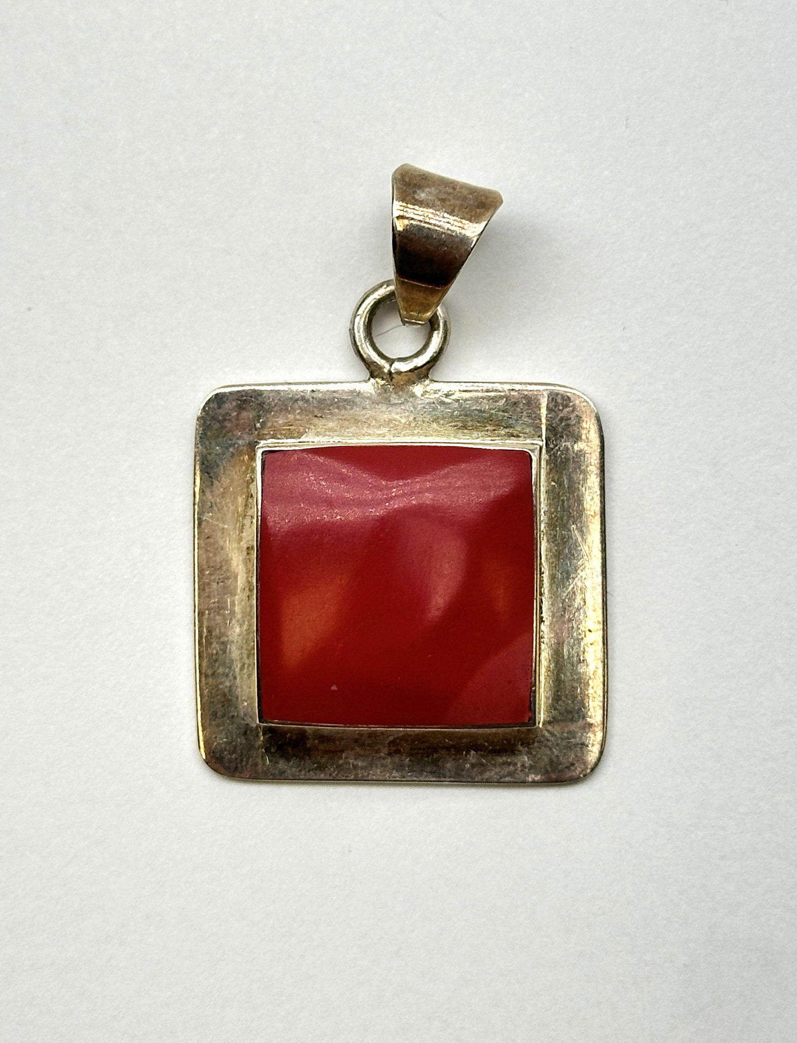 Sterling Red Jasper Taxco Pendant 11 Grams (1 of 4)