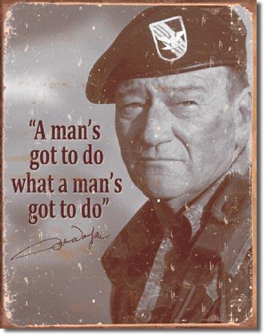 JOHN WAYNE METAL SIGN 12.5" X 16": N/A
