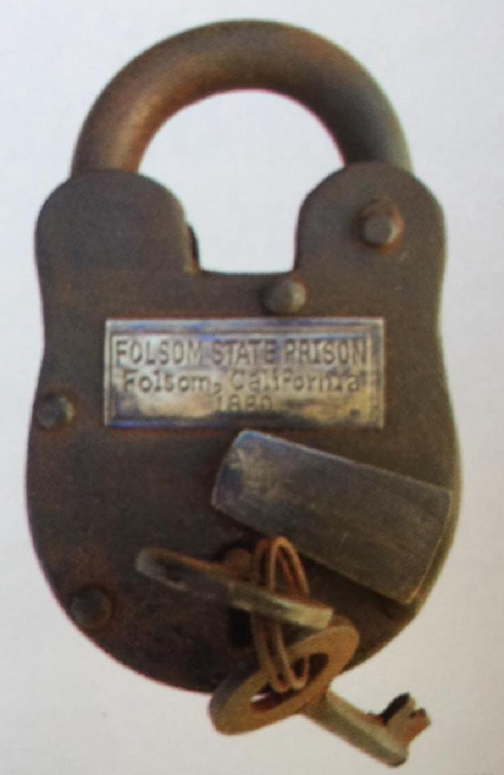 FOLSOM STATE PRISON PADLOCK - 4" TALL: N/A