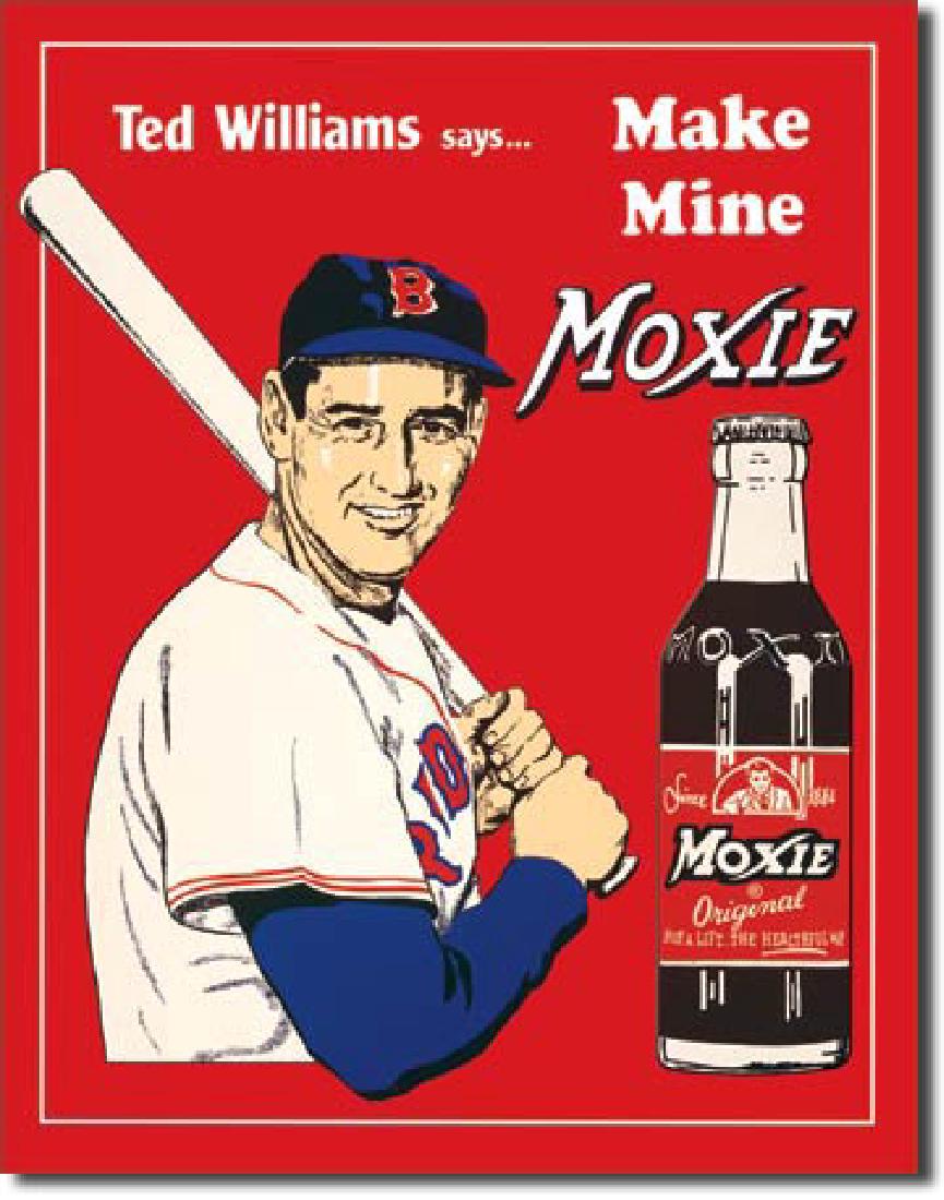 TED WILLIAMS MOXIE METAL SIGN 12.5" X 16": N/A