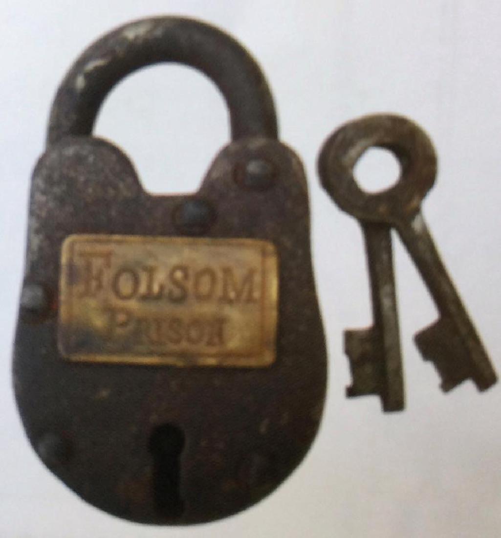 FOLSOM PRISON CAST IRON GATE PADLOCK - 2.5" X 1.5": N/A