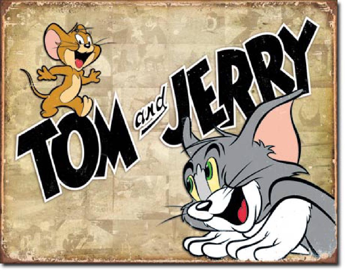 TOM AND JERRY METAL SIGN 12.5" X 16": N/A
