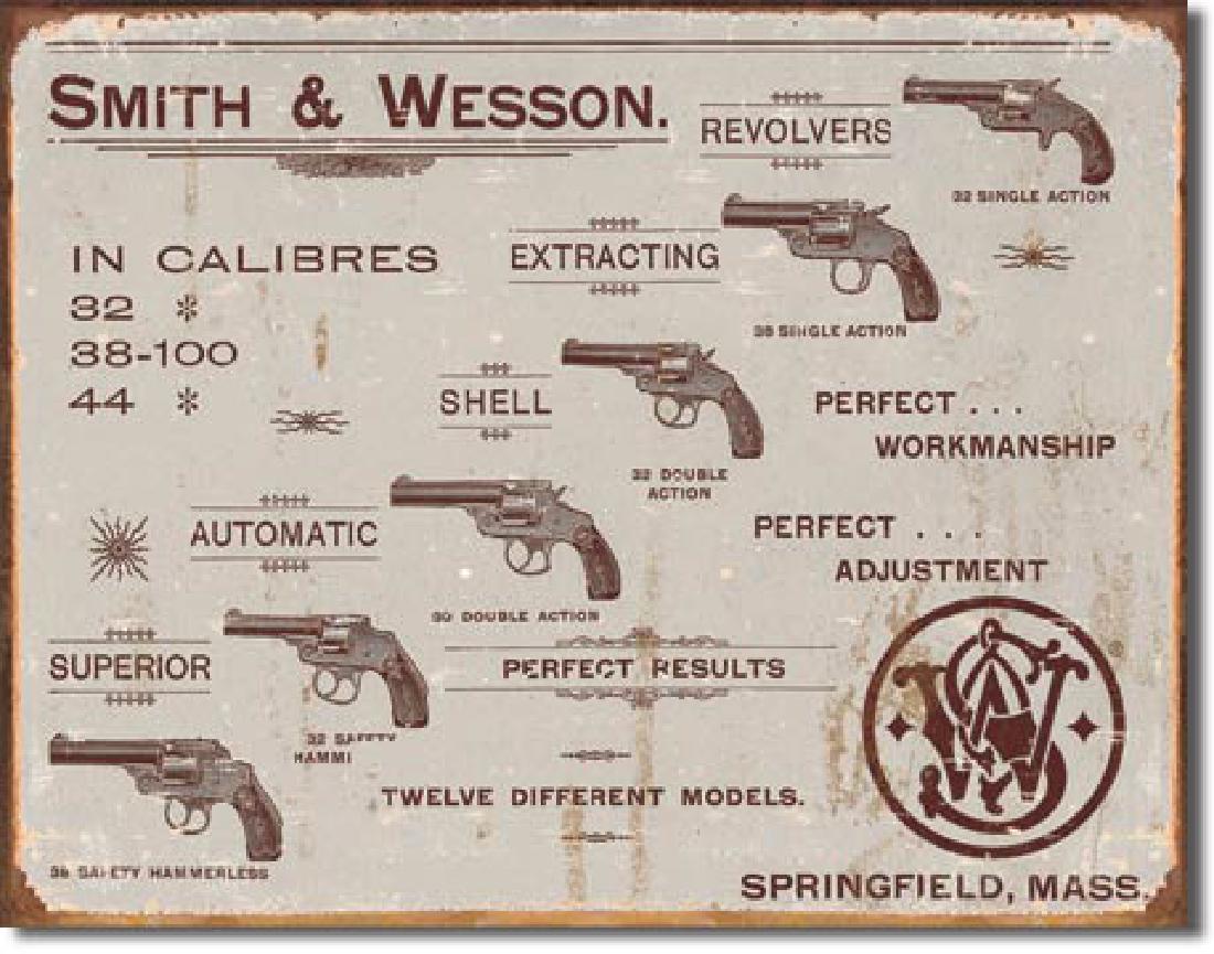 SMITH AND WESSON METAL SIGN 12.5" X 16": N/A