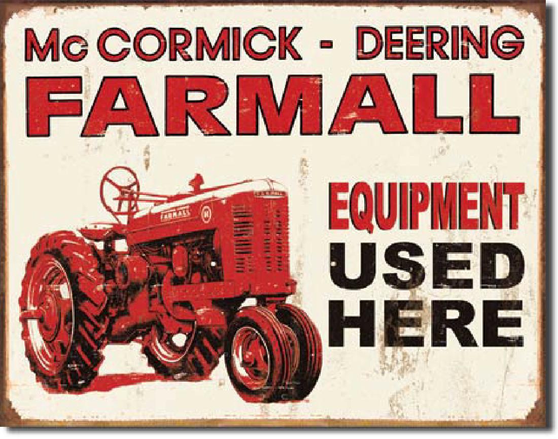 MCCORMICK DEERING FARMALL METAL SIGN 12.5" X 16": N/A