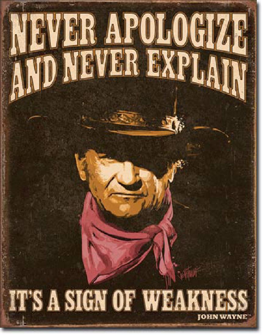 JOHN WAYNE METAL SIGN 12.5" X 16": N/A