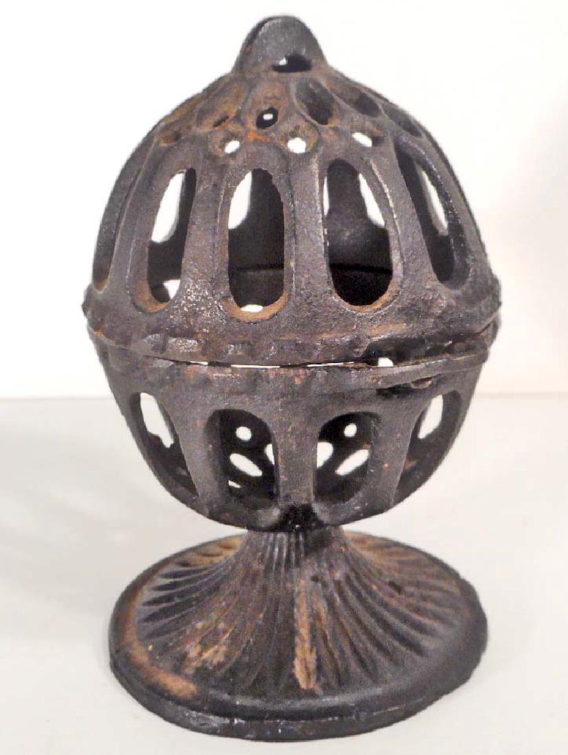 ANTIQUE CAST IRON STRING HOLDER: 5.5" tall