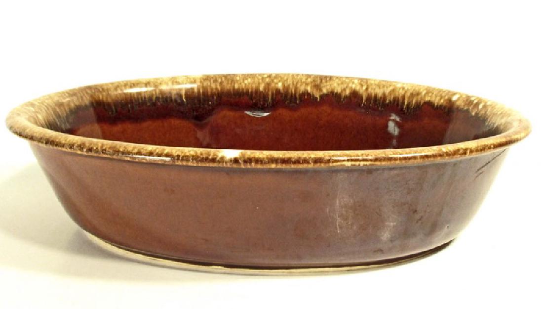 VINTAGE HULL BROWN DRIP CASSEROLE DISH - 10" X 7": N/A