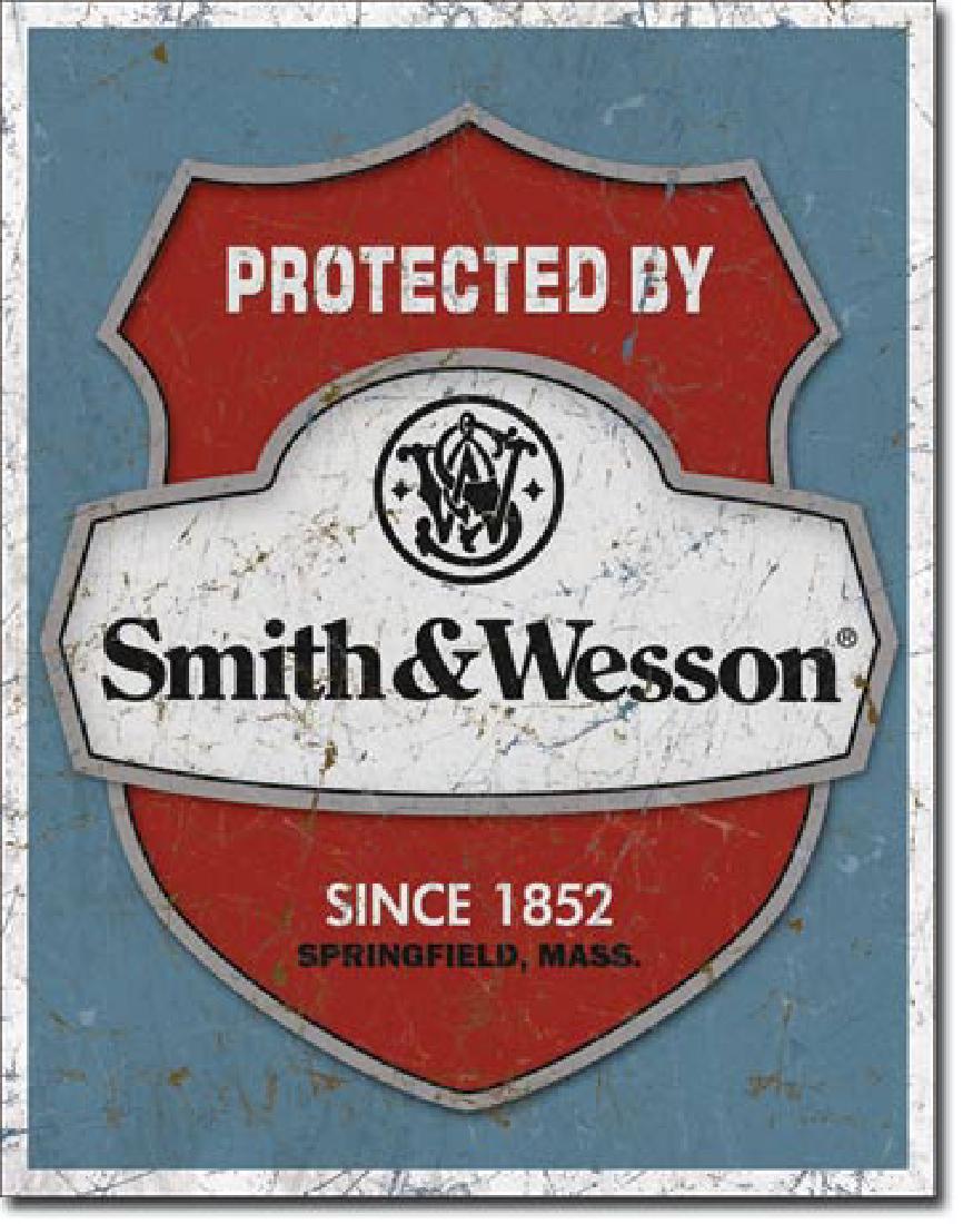 SMITH AND WESSON METAL SIGN 12.5" X 16": N/A