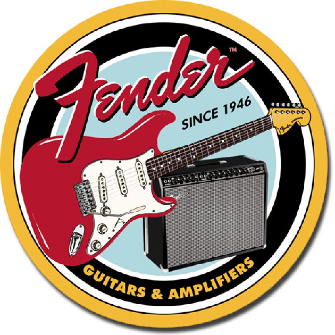 FENDER METAL SIGN 12" ROUND: N/A