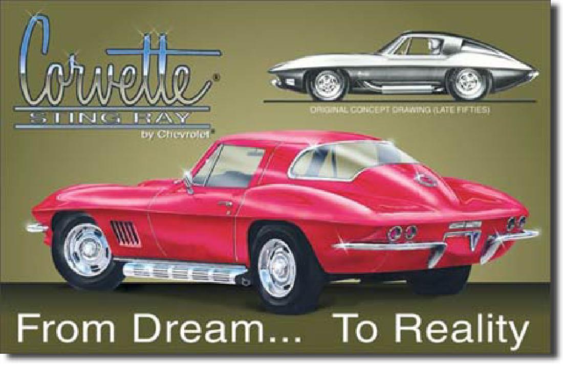 CORVETTE METAL SIGN 12.5" X 16": N/A