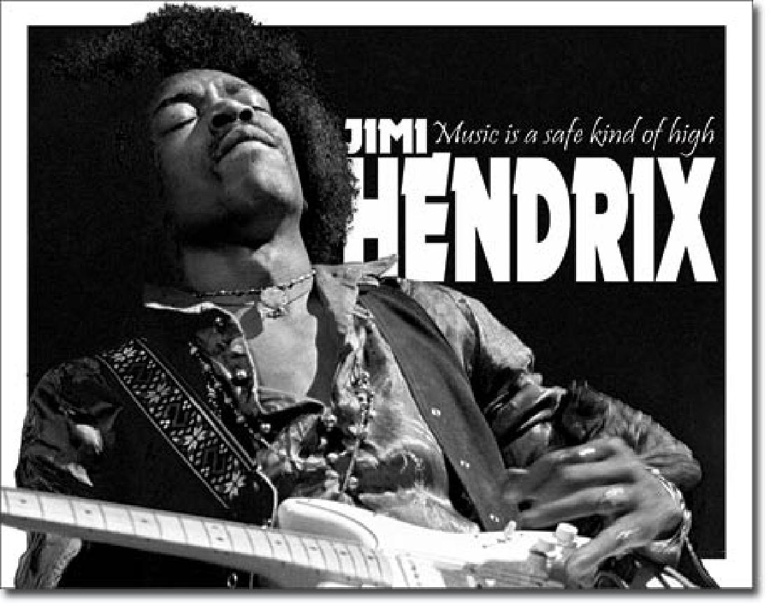 JIMI HENDRIX SIGN 12.5" X 16": N/A